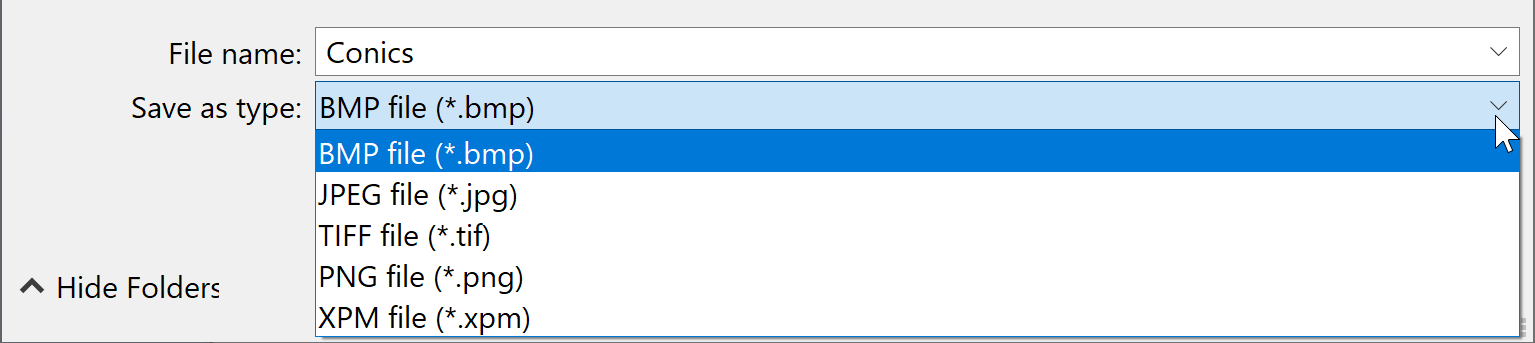 export image type